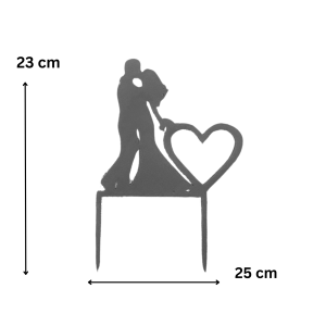 Ogromna Miłość Topper rocznica ślubu para ślub czarny - zdjęcie 2
