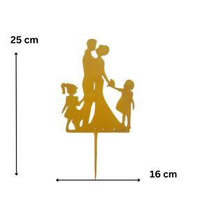 Topper ślubny z dziećmi rocznica ślubu para ślub złoty - zdjęcie 2