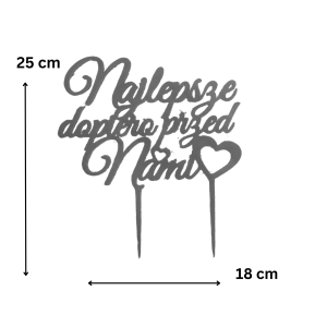 Topper ślubny „Najlepsze dopiero przed Nami” rocznica ślubu para ślub czarny - zdjęcie 2