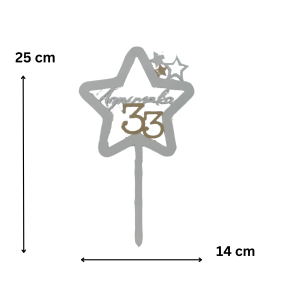 Dekoracja na tort 33 urodziny topper gwiazda z dowolnym napisem kobieta 18  - zdjęcie 5