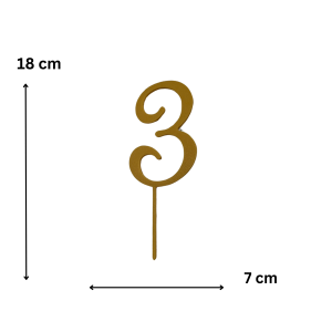 Topper urodzinowy cyfra 3 PLA złoto srebro dekoracja tortu topper 3 latka 30 trzydziestka - zdjęcie 2