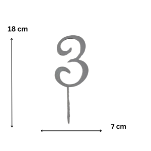 Topper urodzinowy cyfra 3 PLA złoto srebro dekoracja tortu topper 3 latka 30 trzydziestka - zdjęcie 3