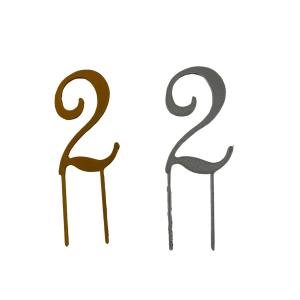 Topper urodzinowy cyfra 2 PLA złoto srebro dekoracja tortu topper dwa latka dwudziestka - zdjęcie 1