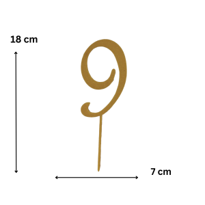 Topper urodzinowy cyfra 9 PLA złoto srebro dekoracja tortu topper urodziny 39 29 19 90 lat - zdjęcie 1