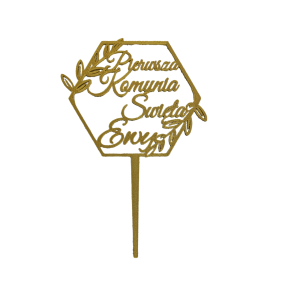 Topper na Pierwszą Komunię Świętą geometryczny Imię • Dekoracja tortu • Złoty, elegancki 26 cm  - zdjęcie 2