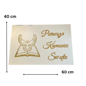Dekoracyjna tablica Pierwsza Komunia Personalizowana plansza powitalna imię wzór 2  - zdjęcie 1