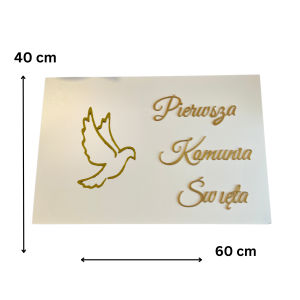 Dekoracyjna tablica Pierwsza Komunia Personalizowana plansza powitalna imię wzór 4 - zdjęcie 2