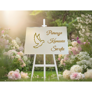 Dekoracyjna tablica Pierwsza Komunia Personalizowana plansza powitalna imię wzór 4 - zdjęcie 4