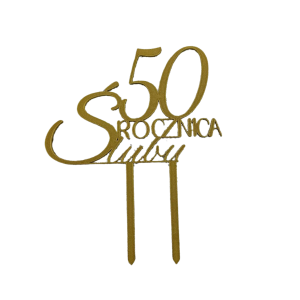 Topper Złoty dekor rocznica Ślubu ✨  Dekoracja na tort 23 cm Wyjątkowa rocznica - zdjęcie 1