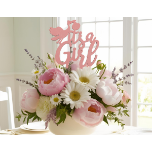 Topper BABY SHOWER na tort Gender Reveal • It's a girl • Róż 25 cm  - zdjęcie 4