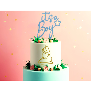 Topper BABY SHOWER boczny Dekoracja tortu stópki Chrzest Dzień Matki ciąża 2  - zdjęcie 3