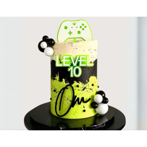 Topper na tort 🎂 urodziny dla gamera z kontrolerem w dłoni PERSONALIOWANY wybierz imię, kolor, liczbę i kontroler 3 elementy - zdjęcie 2