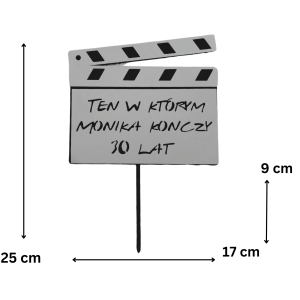 Toppery na tort 🎂 urodziny Dekoracja na tort z motywem Friends klaps filmowy dekoracja tortu 4 elementy - zdjęcie 4