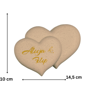 Pudełko na pieniądze prezent personalizowane serca WESELE ŚLUB imiona złote - zdjęcie 1