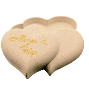 Pudełko na pieniądze prezent personalizowane serca WESELE ŚLUB imiona złote - zdjęcie 4