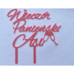 🎂 Dekoracja tortu topper Wieczór Panieński – personalizacja - ozdoba tortu roozowy /rozowe złoto - zdjęcie 2