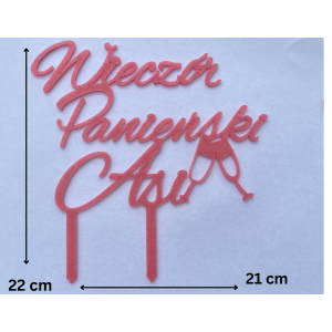 🎂 Dekoracja tortu topper Wieczór Panieński – personalizacja - ozdoba tortu roozowy /rozowe złoto - zdjęcie 3