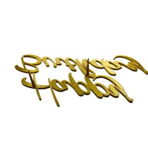 Złoty topper boczny Happy Birthday tort efektowna dekoracja napis urodziny - zdjęcie 1