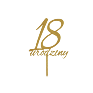 Topper urodziny liczba 18 lat PLA złoto srebro dekoracja urodziny 8-nastka - zdjęcie 1