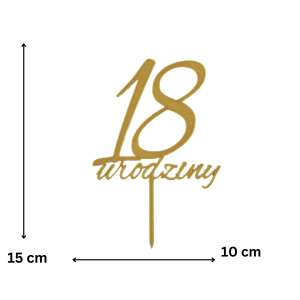 Topper urodziny liczba 18 lat PLA złoto srebro dekoracja urodziny 8-nastka - zdjęcie 2