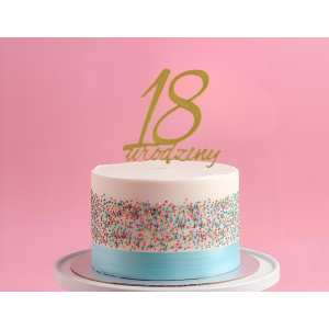 Topper urodziny liczba 18 lat PLA złoto srebro dekoracja urodziny 8-nastka - zdjęcie 4