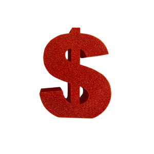 Prezent Dekoracyjna Skarbonka Dolar symbol bogactwa oszczędzania urodziny czerwony - zdjęcie 1