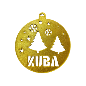 Bombka Złota personalizowana z imieniem 12 cm ozdoba świąteczna na choinkę - zdjęcie 1