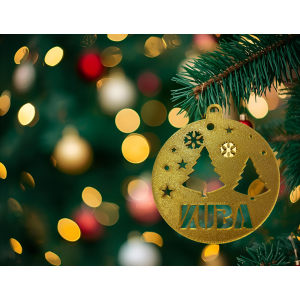 Bombka Złota personalizowana z imieniem 12 cm ozdoba świąteczna na choinkę - zdjęcie 3