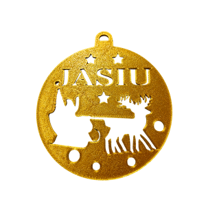 Bombka Złota personalizowana z imieniem 12 cm ozdoba świąteczna na choinkę  - zdjęcie 1