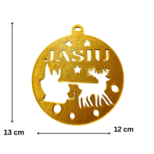 Bombka Złota personalizowana z imieniem 12 cm ozdoba świąteczna na choinkę  - zdjęcie 3