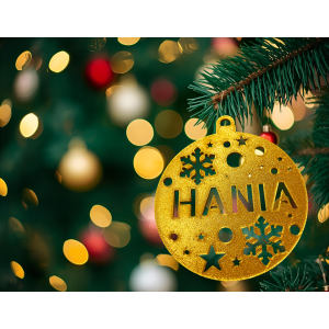 Bombka Złota personalizowana z imieniem 12 cm ozdoba świąteczna na choinkę   - zdjęcie 2