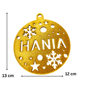 Bombka Złota personalizowana z imieniem 12 cm ozdoba świąteczna na choinkę   - zdjęcie 3