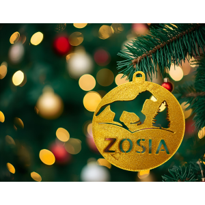 Bombka Złota personalizowana z imieniem 12 cm ozdoba świąteczna na choinkę  - zdjęcie 2